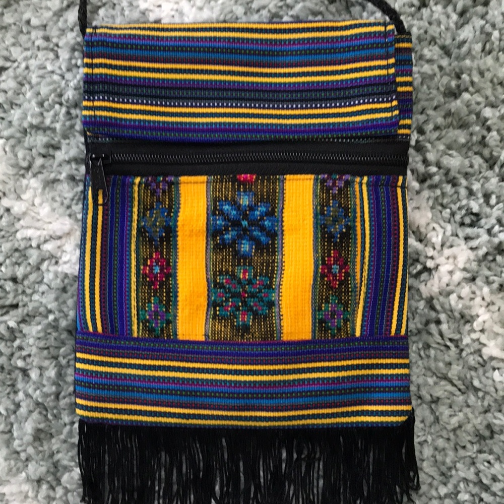 Artisan made 1 of a kind 💙❤️💚Baja print Boho bag - Picture 3 of 13